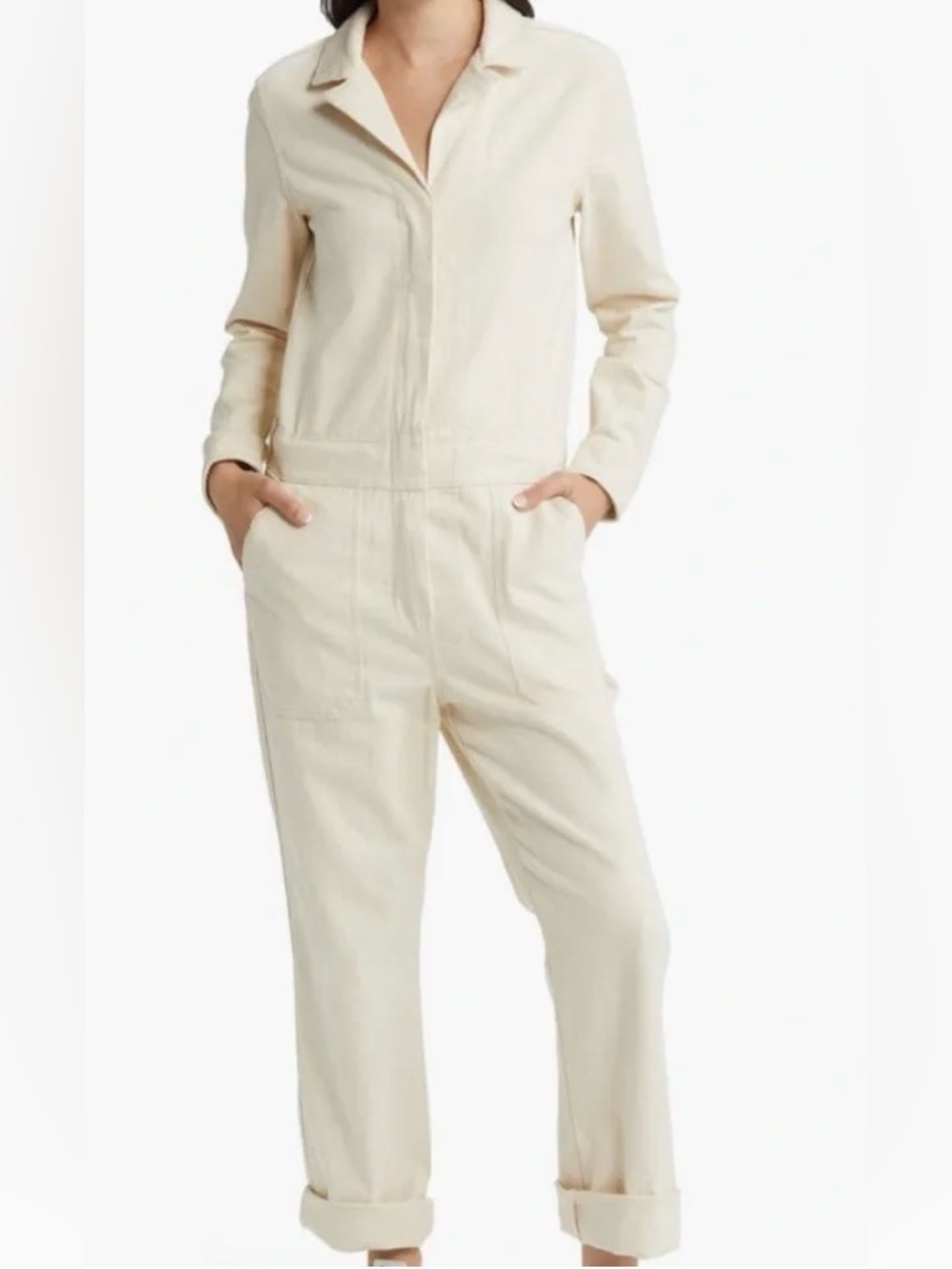 FAHERTY Overland Twill Coverall Jumpsuit Natural Utility One Piece